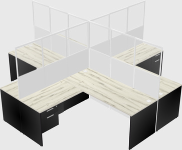 Shared l-shaped cubicles