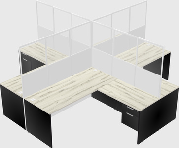 Shared l-shaped cubicles