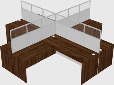 Shared l-shaped cubicles