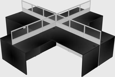 Shared l-shaped cubicles