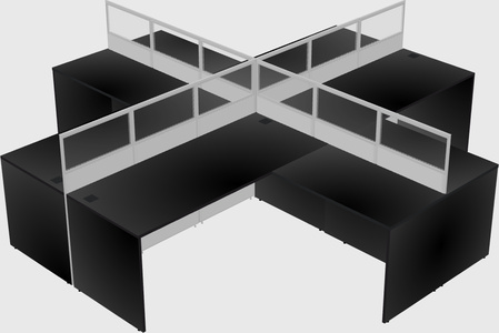Shared l-shaped cubicles