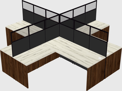 Shared l-shaped cubicles