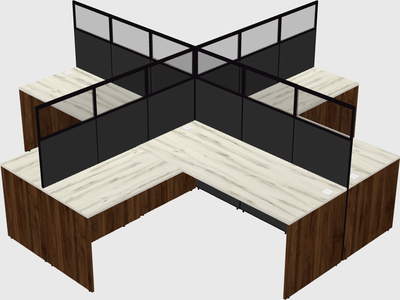 Shared l-shaped cubicles