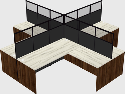 Shared l-shaped cubicles