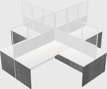 Shared l-shaped cubicles