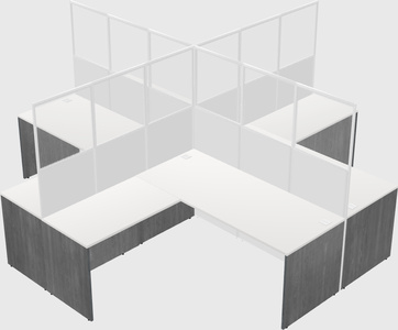Shared l-shaped cubicles