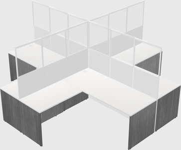 Shared l-shaped cubicles