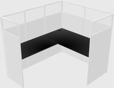 Nakabahaging l-shaped na cubicle