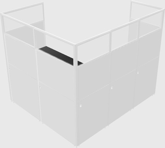 Nakabahaging l-shaped na cubicle