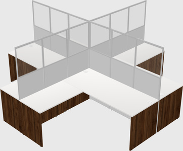 Shared l-shaped cubicles