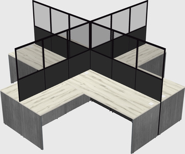 Shared l-shaped cubicles