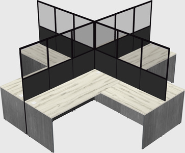 Shared l-shaped cubicles