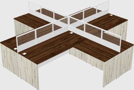 Shared l-shaped cubicles