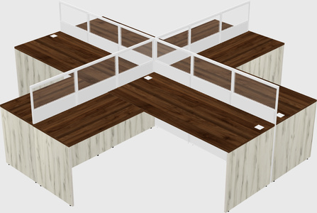 Shared l-shaped cubicles