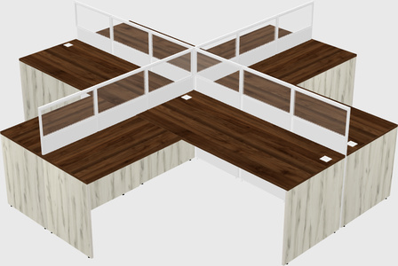 Shared l-shaped cubicles