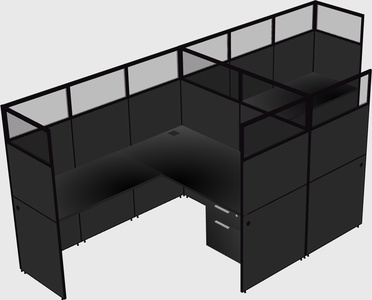 Cubículo compartido en forma de l