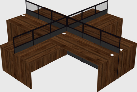 Shared l-shaped cubicles