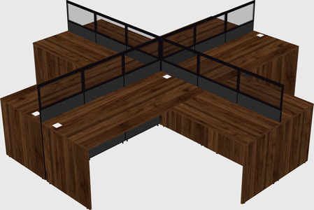 Shared l-shaped cubicles