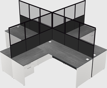 Shared l-shaped cubicles