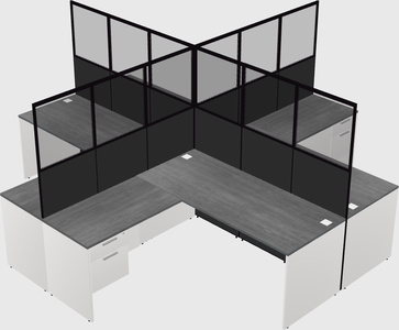 Shared l-shaped cubicles