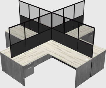 Shared l-shaped cubicles
