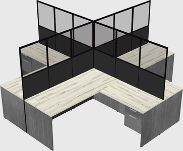 Shared l-shaped cubicles