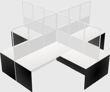 Shared l-shaped cubicles