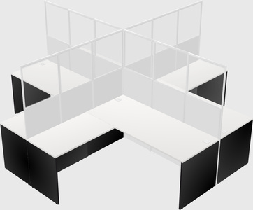 Shared l-shaped cubicles
