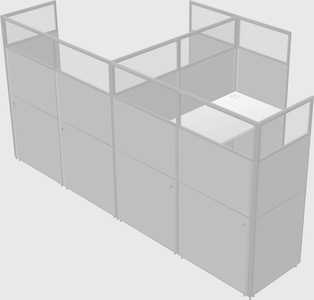 Nakabahaging L-shaped na Cubicle