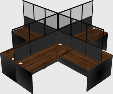 Shared l-shaped cubicles