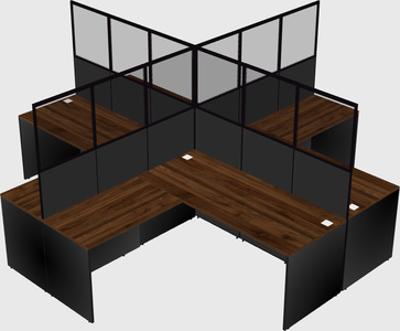 Shared l-shaped cubicles