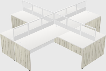Shared l-shaped cubicles
