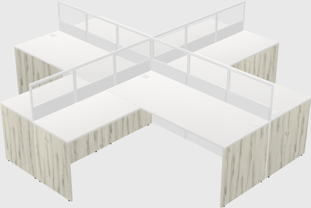 Shared l-shaped cubicles