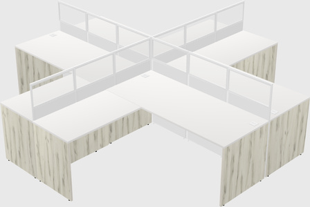 Shared l-shaped cubicles
