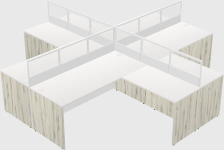 Shared l-shaped cubicles