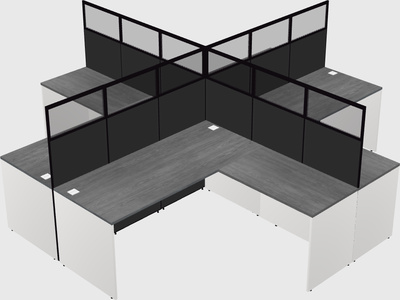 Shared l-shaped cubicles
