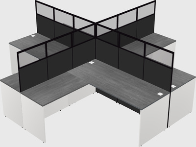 Shared l-shaped cubicles