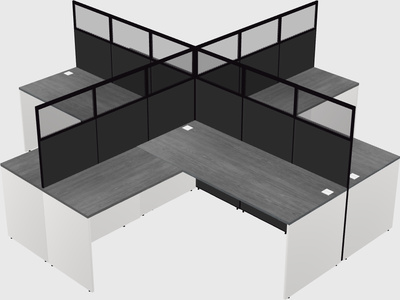 Shared l-shaped cubicles