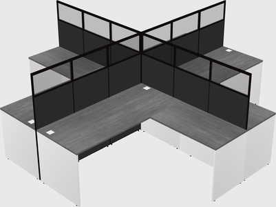 Shared l-shaped cubicles