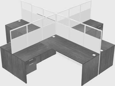 Shared l-shaped cubicles