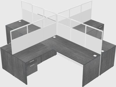 Shared l-shaped cubicles