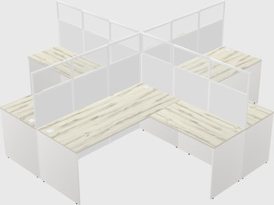 Shared l-shaped cubicles