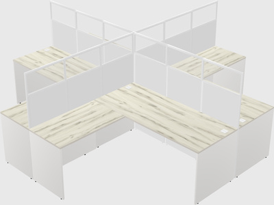 Shared l-shaped cubicles
