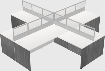 Shared l-shaped cubicles