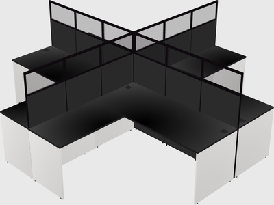 Shared l-shaped cubicles