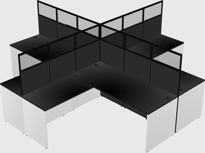 Shared l-shaped cubicles