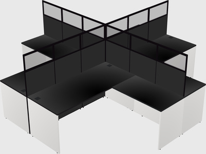 Shared l-shaped cubicles