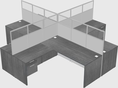 Shared l-shaped cubicles