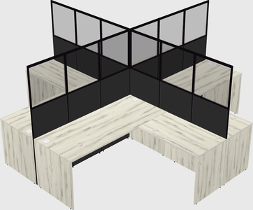 Shared l-shaped cubicles