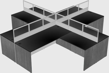 Shared l-shaped cubicles